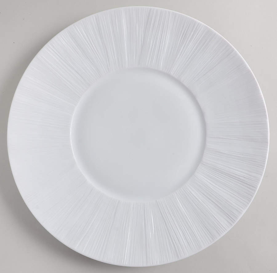 Vegetal Satin White Service Plate (Charger) by Jean Louis Coquet-1