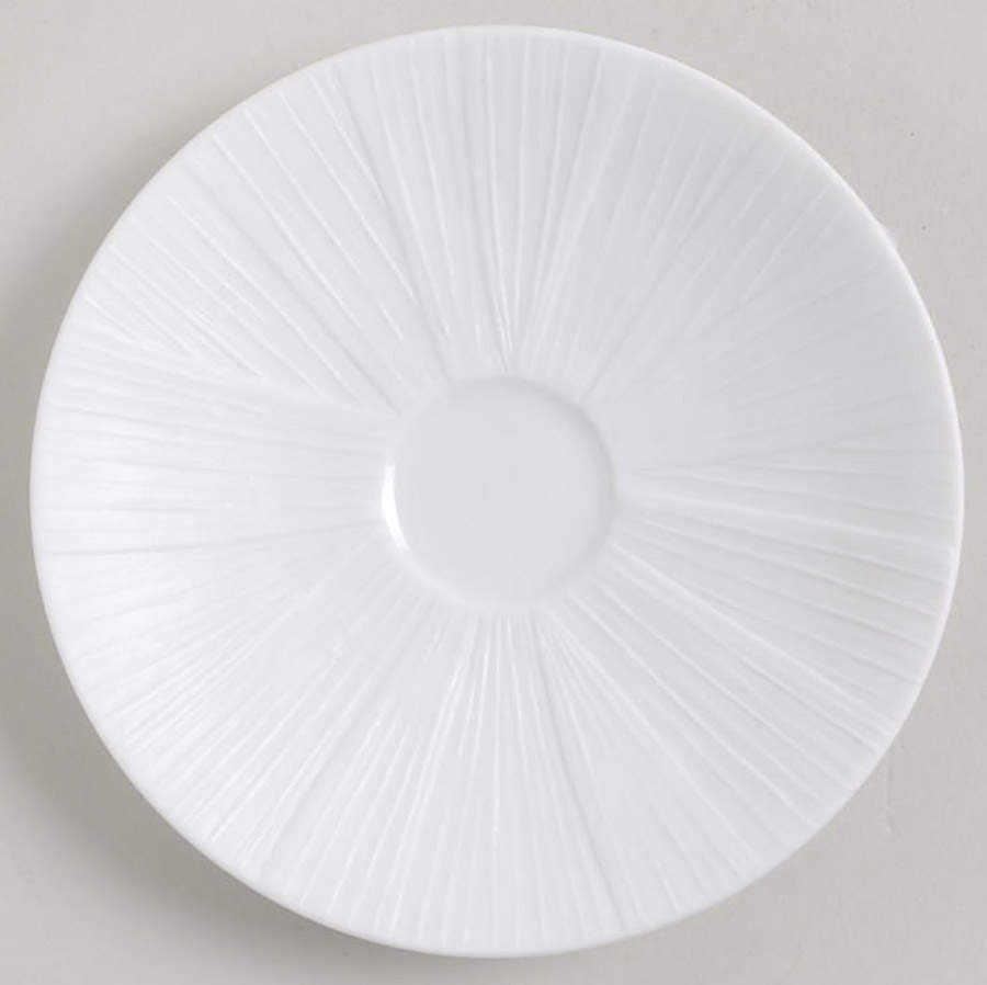 Vegetal Satin White Saucer for Demitasse Cup by Jean Louis Coquet-1