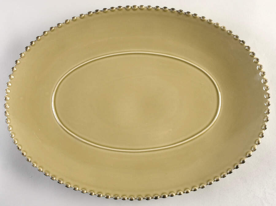 Pearl Green 16" Oval Serving Platter by Costa Nova China-1