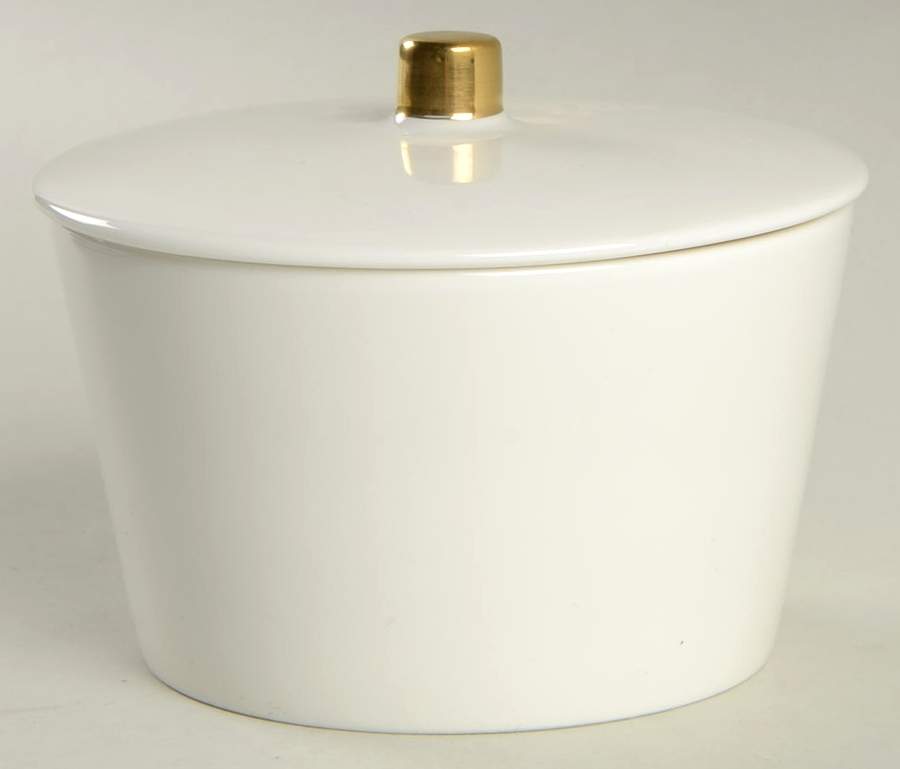 Gilded Gold Band Sugar Bowl & Lid by Calvin Klein-1