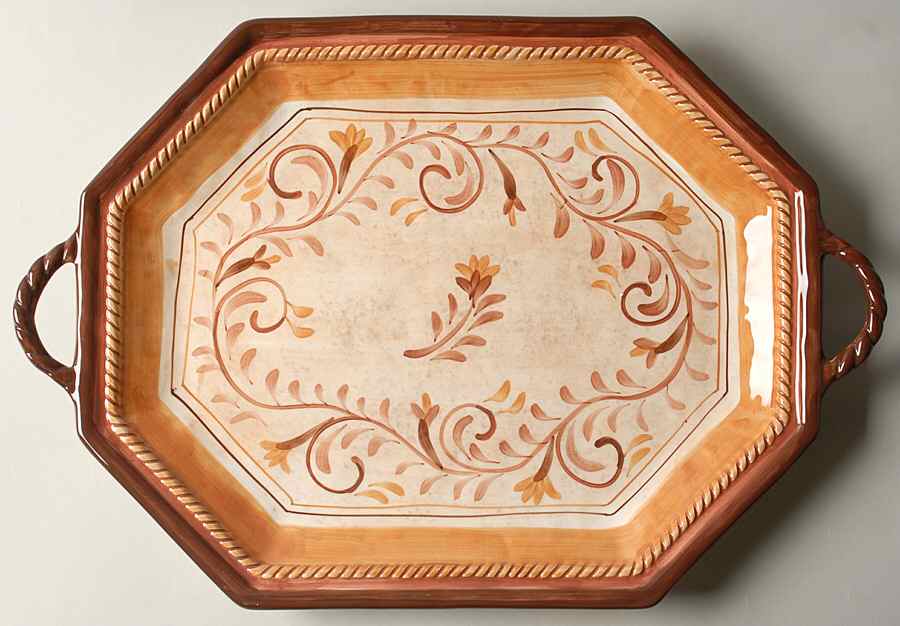 Roman Scrolls 19" Handled Tray by Certified International-1