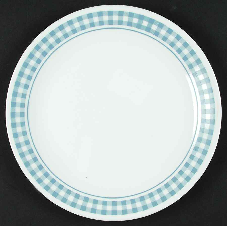 Gingham Blue (Corelle) Dinner Plate by Corning Corelle-1