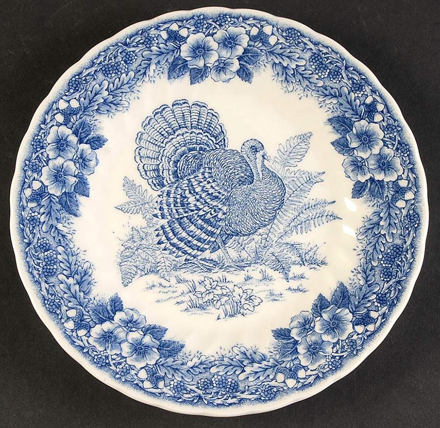 Thanksgiving Blue Salad Plate by Churchill-1