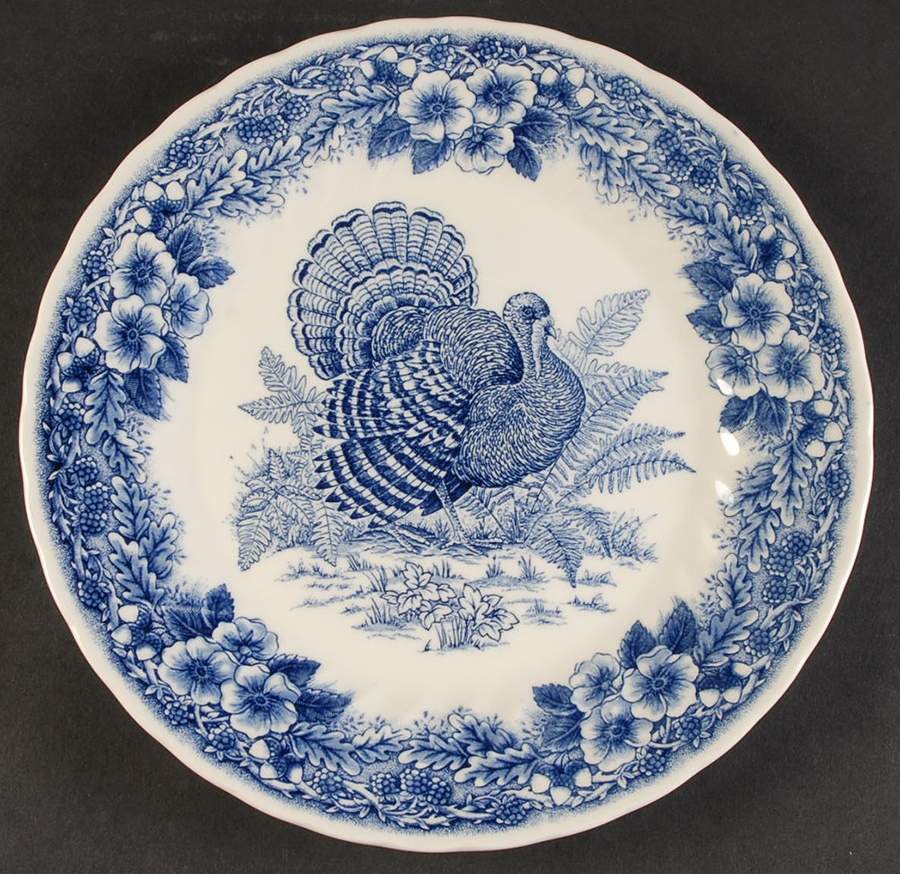 Thanksgiving Blue Dinner Plate by Churchill-1