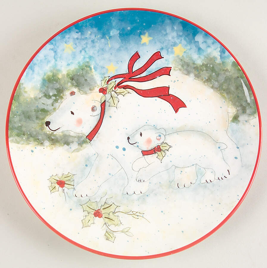 Enchanted Polar Bears Salad Plate by Certified International-1