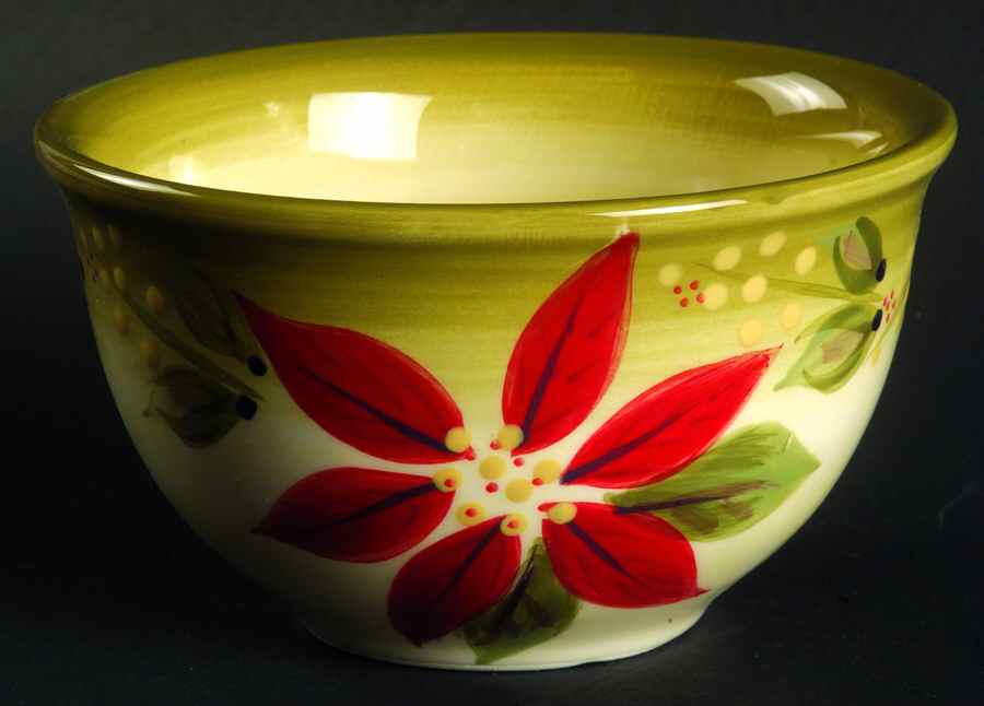 Tuscan Poinsettia Fruit/Dessert (Sauce) Bowl by Corsica Home-1