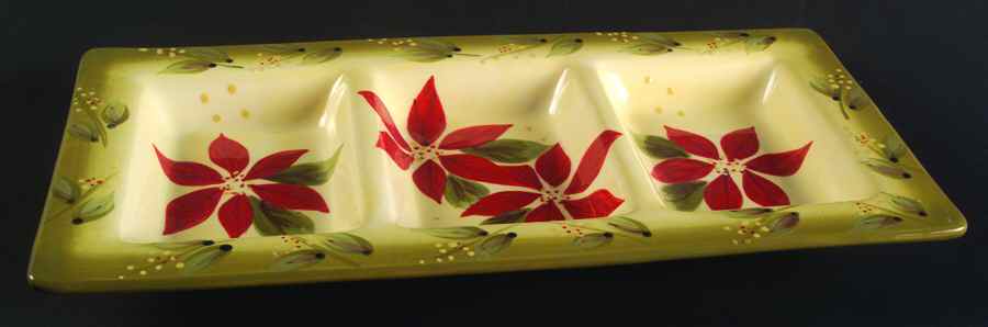 Tuscan Poinsettia 3 Section Server by Corsica Home-1