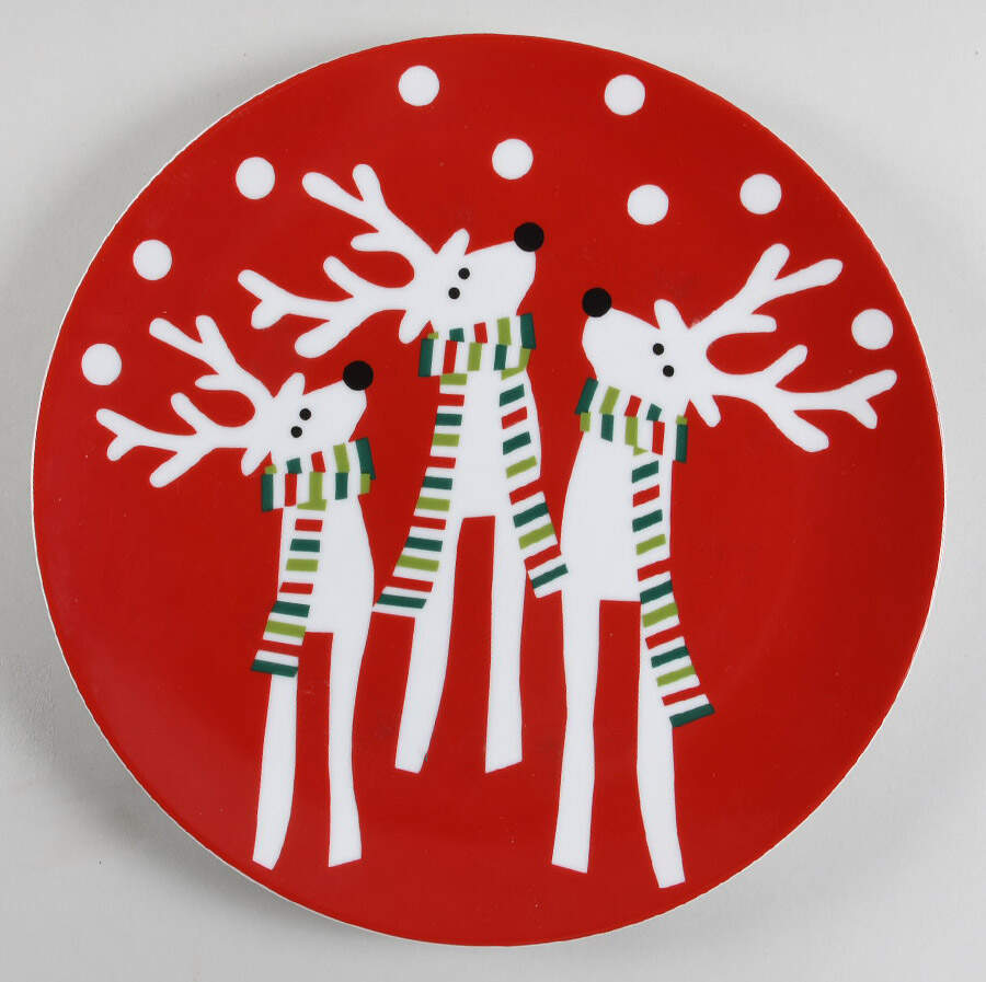 Reindeer 12" Chop Plate (Round Platter) by Crate & Barrel-1