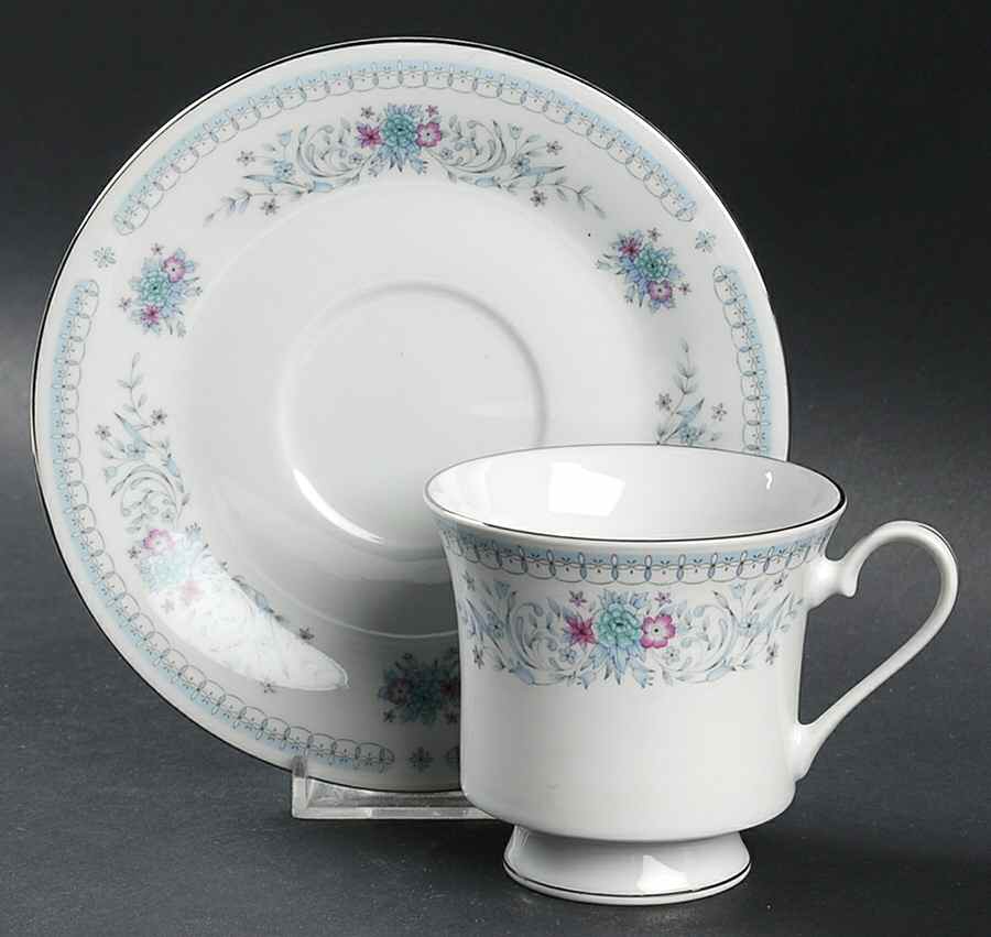 Harmony (No Verge) Footed Cup & Saucer Set by Crown Ming-1