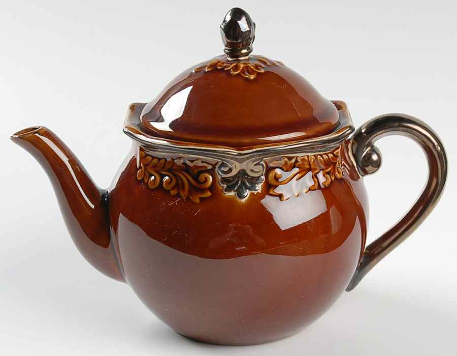 Regency Brown Teapot & Lid by Certified International-1