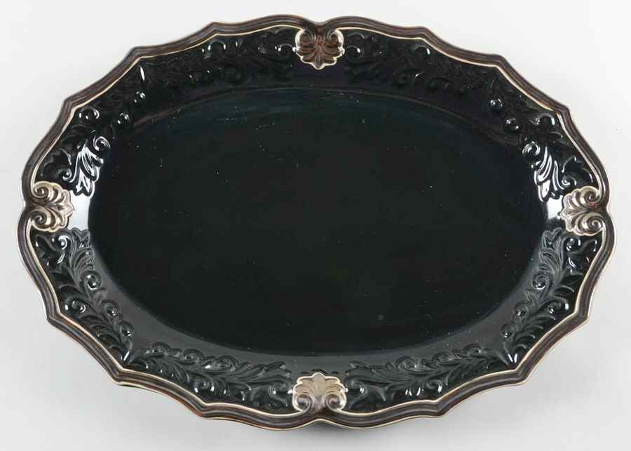 Regency Black 18" Oval Serving Platter by Certified International-1