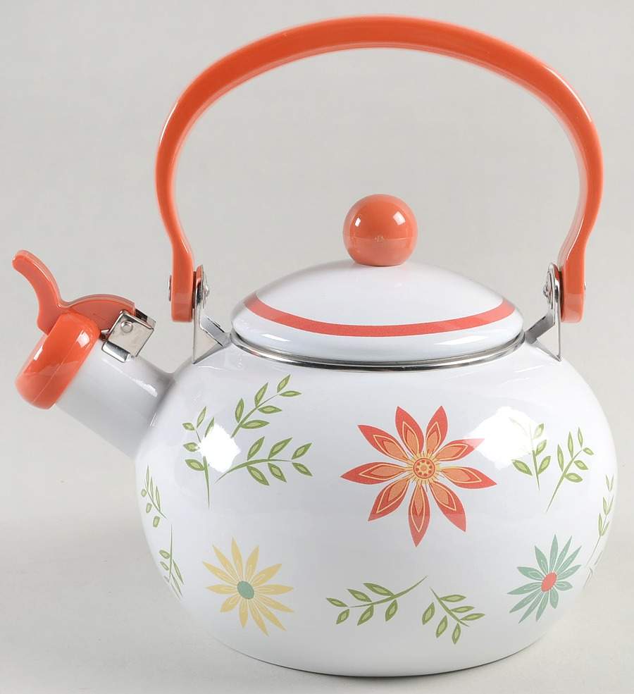 Happy Days (Corelle) Metal Whistler Kettle & Lid by Corning Corelle-1
