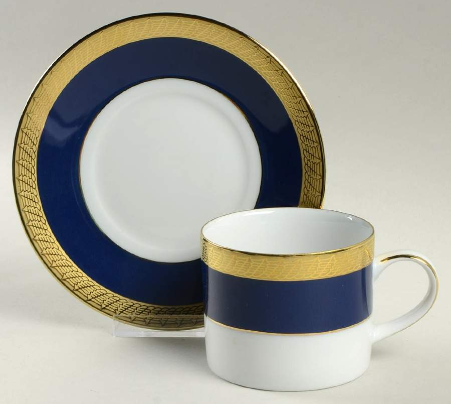 Pure Cobalt Flat Cup & Saucer Set by Centurion-1