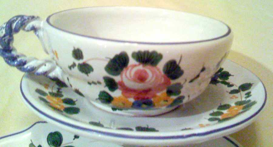 Rosa Flat Cup & Saucer Set by Cottura-1