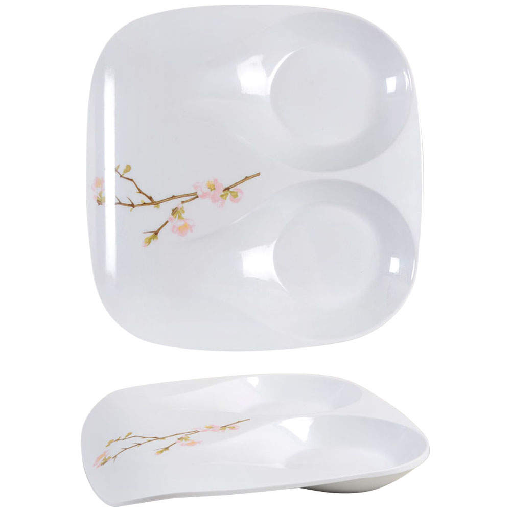 Cherry Blossom (Thin Body, Corelle) Melamine Double Spoon Rest/Holder by Corning Corelle-1