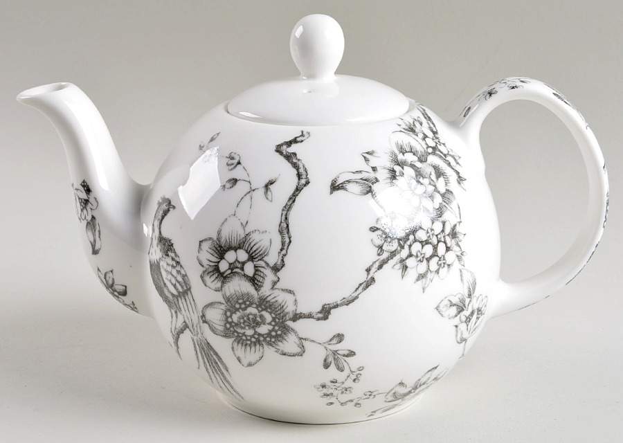 Black Toile Teapot & Lid by Creative Tops-1