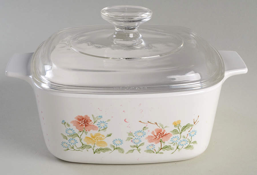 Autumn Meadow 1.5 Quart Square Casserole with Lid by Corning Corelle-1