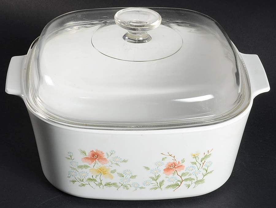 Autumn Meadow 5 Quart Square Casserole with Glass Lid by Corning Corelle-1