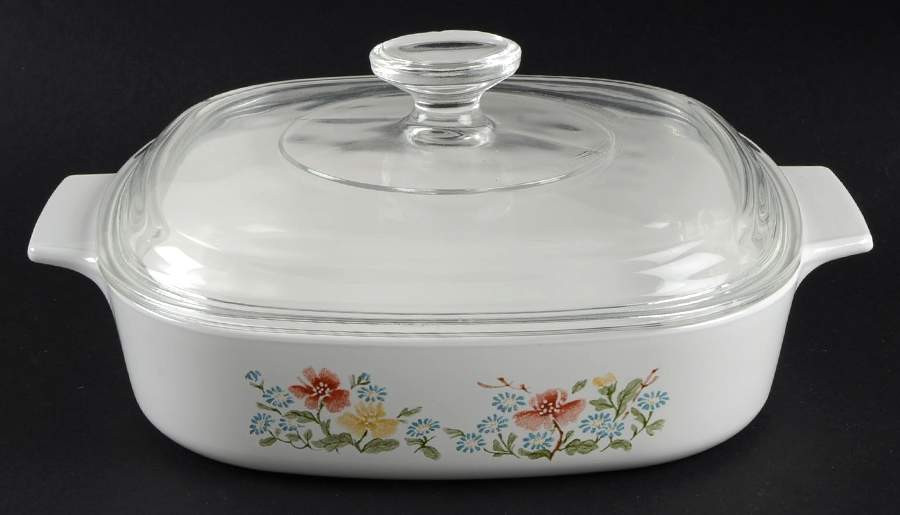 Autumn Meadow 1.5 Quart Square Casserole with Lid by Corning Corelle-1