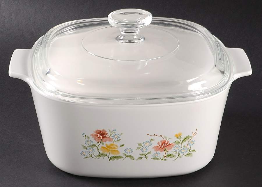 Autumn Meadow 3 Quart Square Casserole with Lid by Corning Corelle-1