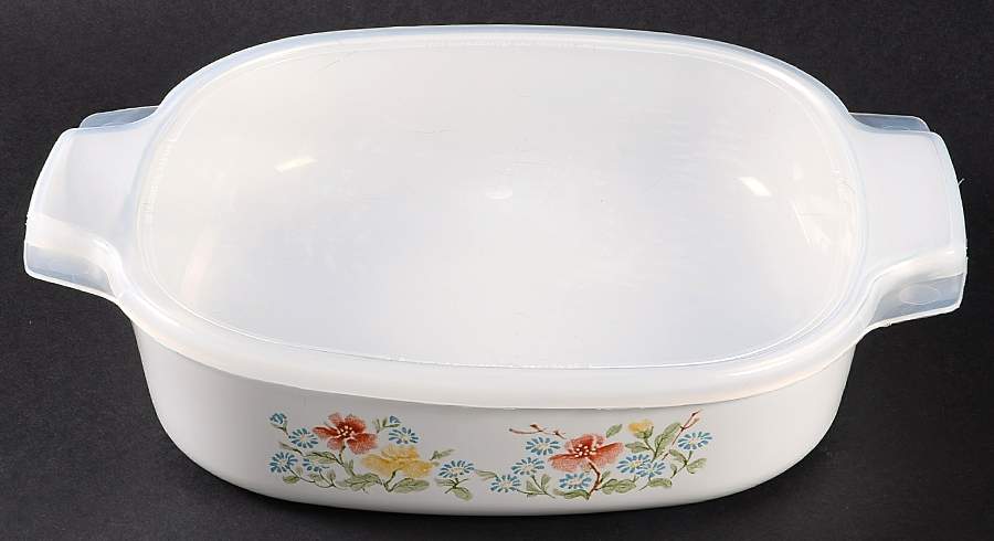 Autumn Meadow 1.5 Quart Square Casserole with Lid by Corning Corelle-1