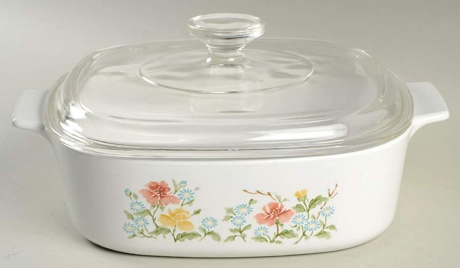 Autumn Meadow 2 Quart Square Casserole with Lid by Corning Corelle-1