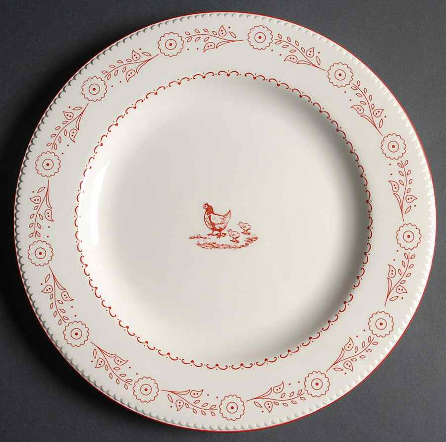 Red Friends Dinner Plate by Country Living-1