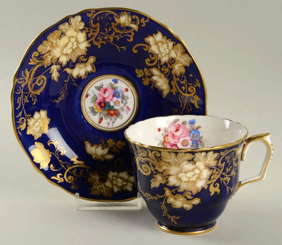 A14712 Footed Cup & Saucer Set by Crown Staffordshire-1