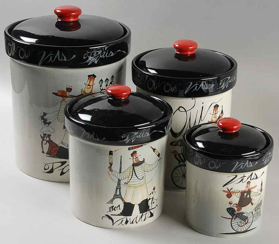 Paris Chefs (4 Piece) Canister Set (Box Set) by Certified International-1