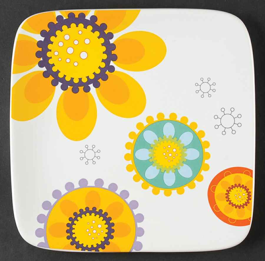 Modern Garden Square Salad/Dessert Plate by Certified International-1