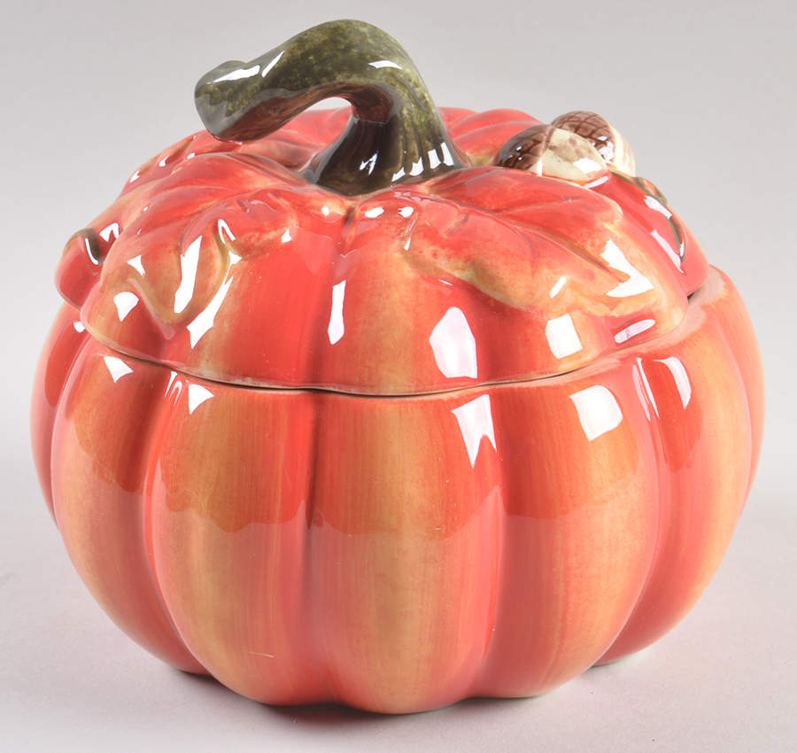 Harvest Blessings Figural Pumpkin Bowl & Lid by Certified International-1