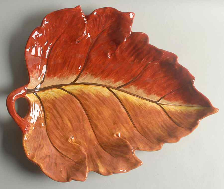 Fall Elegance 16" Leaf Shaped Platter by Certified International-1