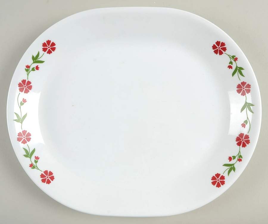 Spring Pink (Corelle) 12" Oval Serving Platter by Corning Corelle-1