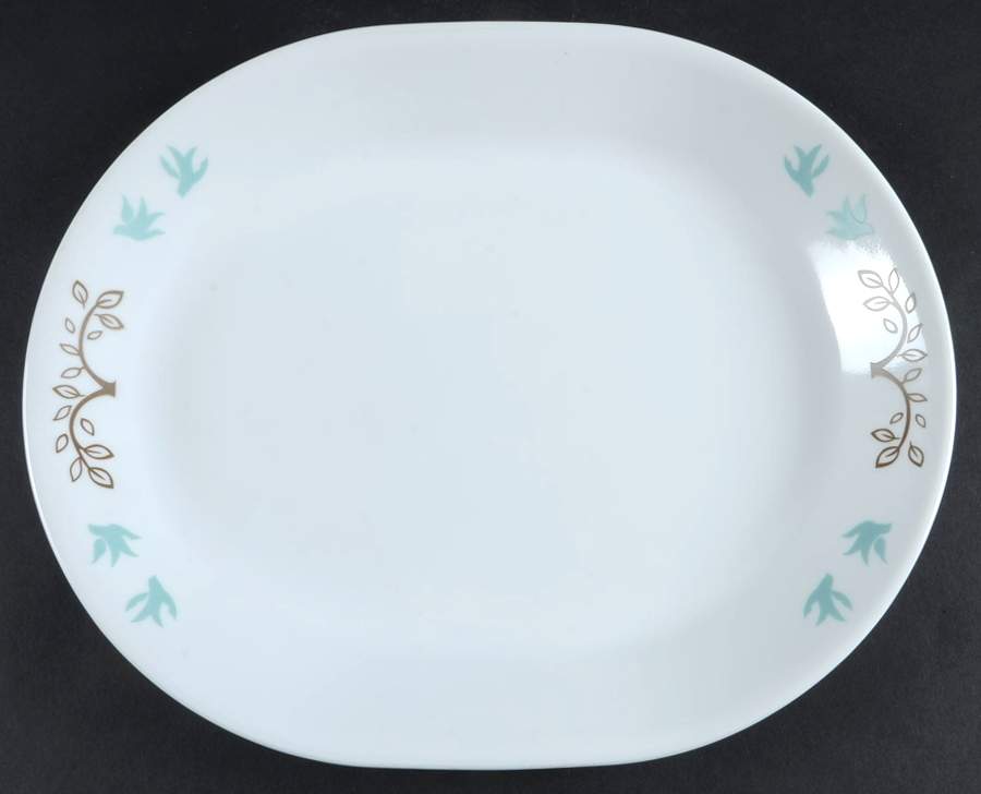 Tree Bird (Corelle) 12" Oval Serving Platter by Corning Corelle-1