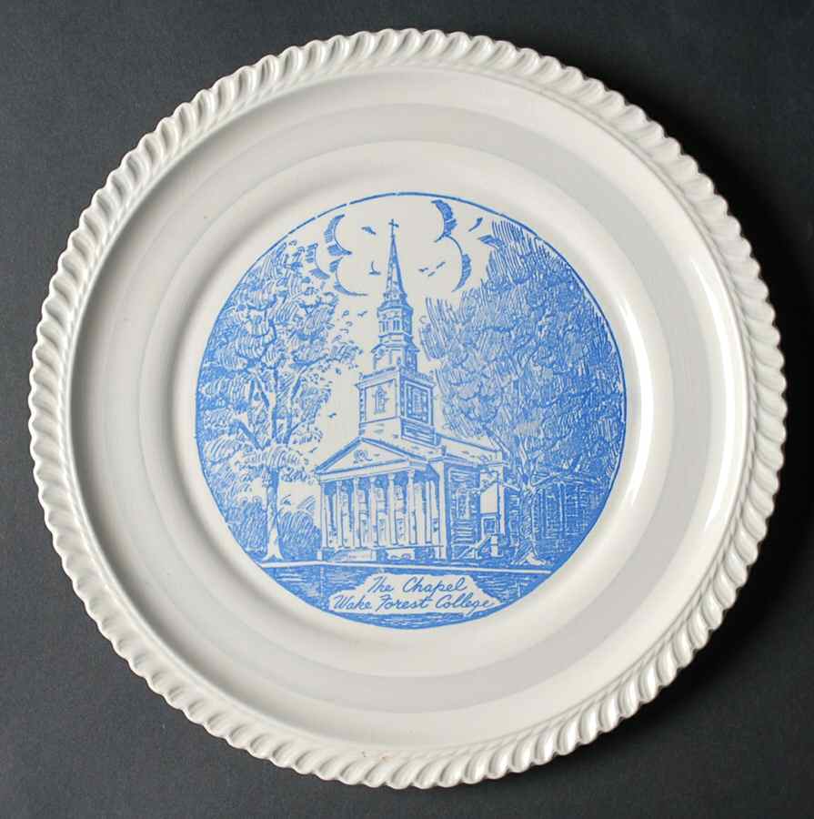 Wake Forest College Blue Dinner Plate by Concrad Crafters-1