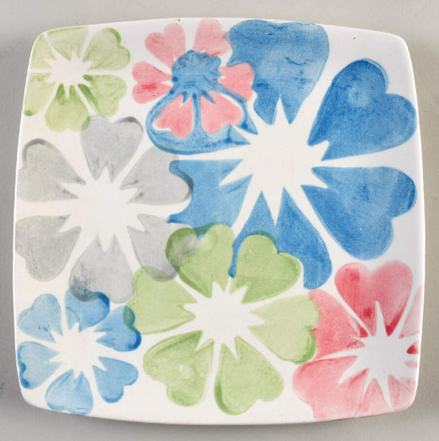 Retro Floral Salad Plate by Canterbury Potteries-1