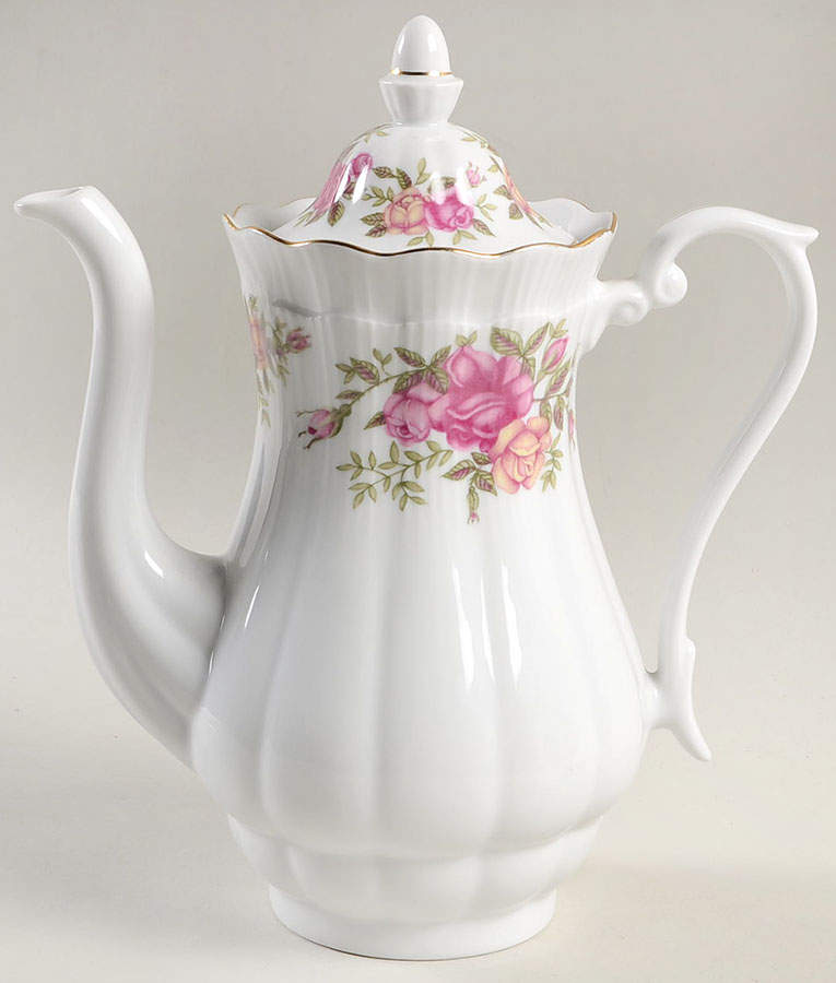English Rose Coffee Pot & Lid by Crystal Clear-1