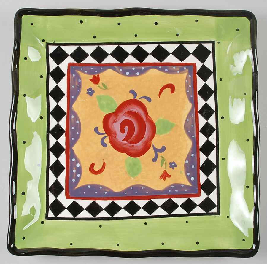 Rose Garden 13" Square Serving Platter by Certified International-1