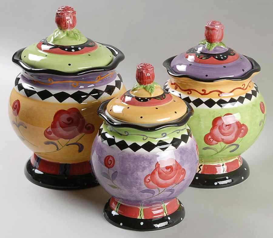 Rose Garden (3 Piece) Canister Set (Box Set) by Certified International-1