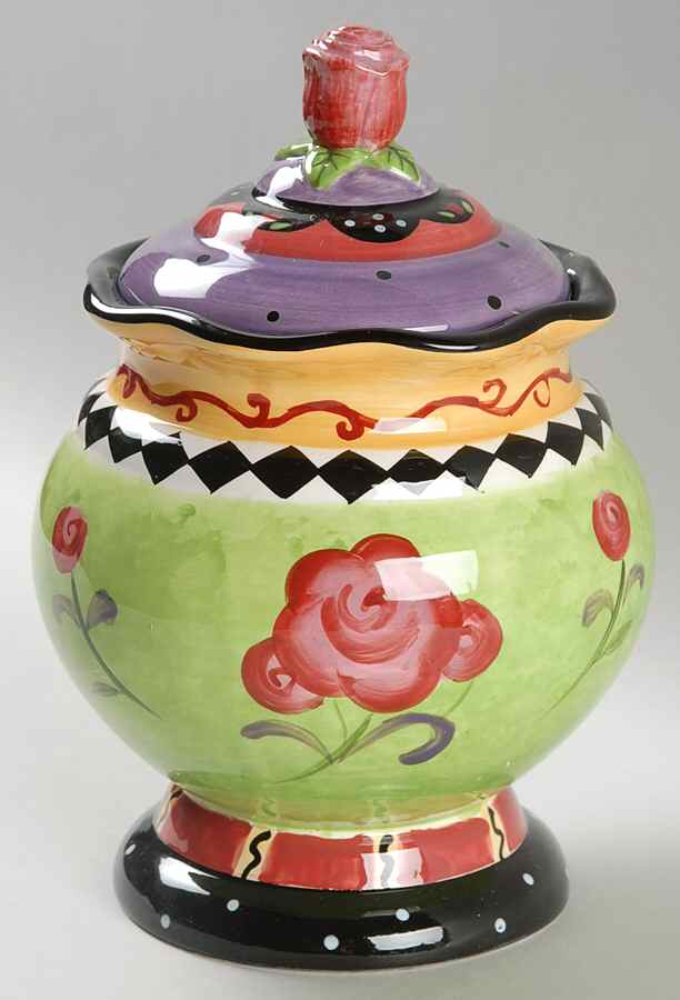 Rose Garden Medium Canister & Lid by Certified International-1