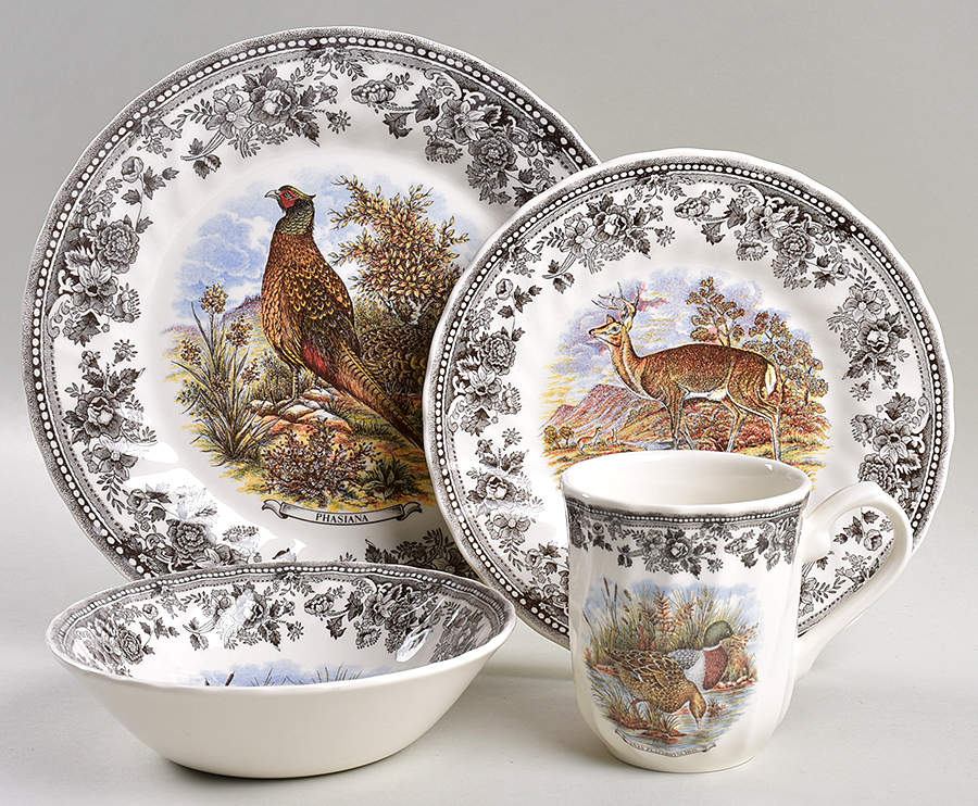 Vintage Game 4 Piece Place Setting by Churchill-1
