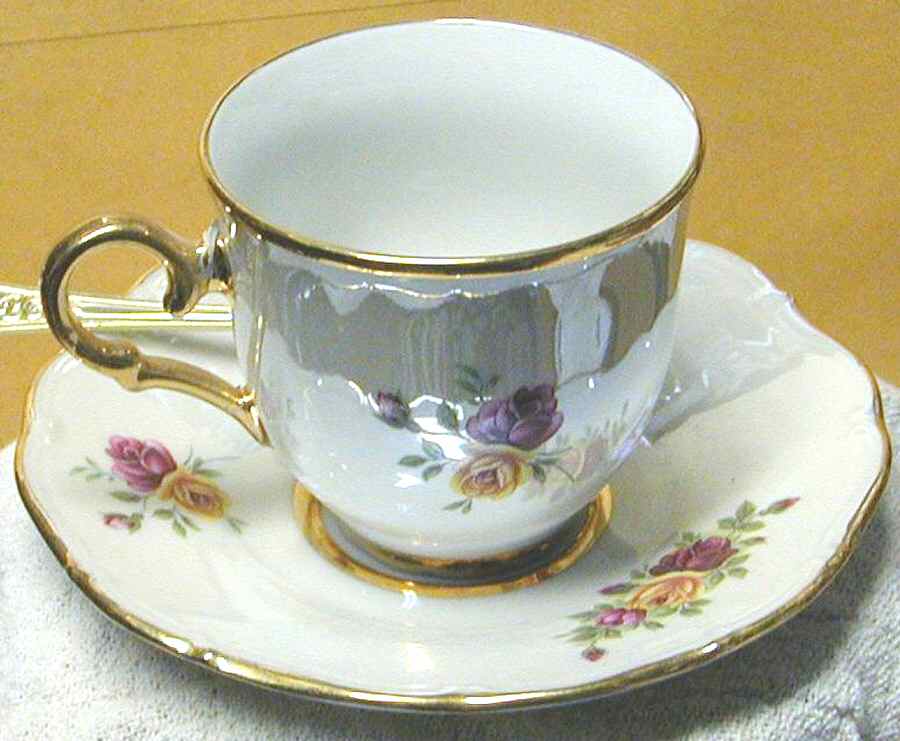 CKY1 Footed Cup & Saucer Set by Crystal K.A.M-1