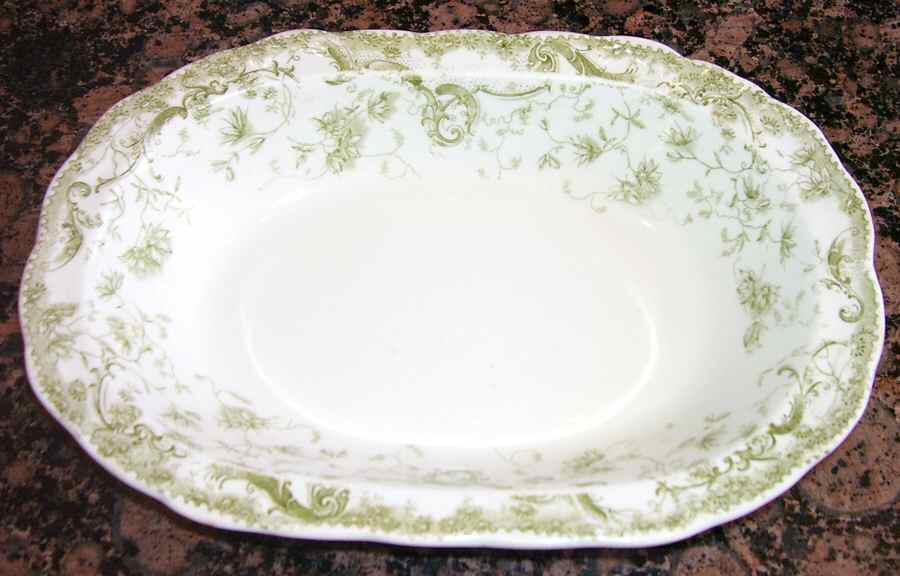 Vienna Green 9" Oval Vegetable Bowl by Clementson Bros-1