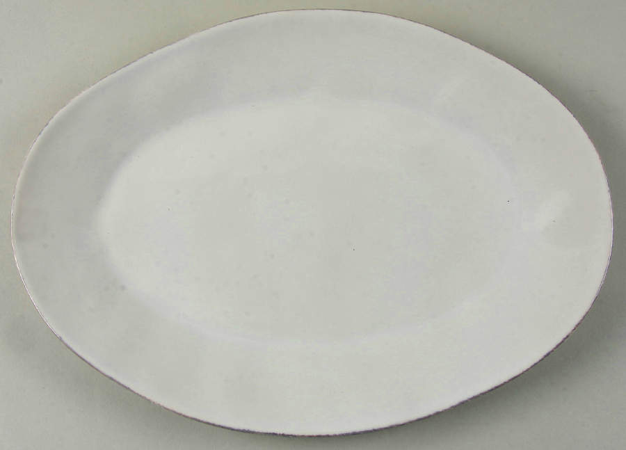 Marin White 15" Oval Serving Platter by Crate & Barrel-1