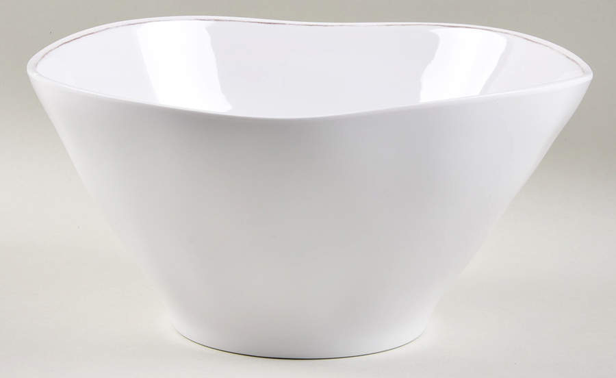Marin White 10" Large Melamine Salad Serving Bowl by Crate & Barrel-1