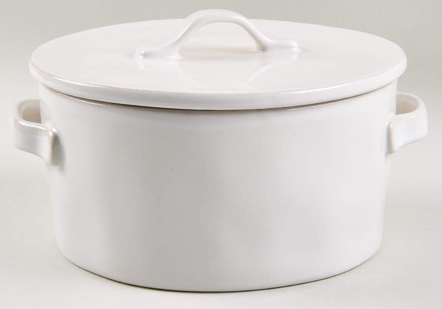 Marin White 2 Qt Round Covered Casserole by Crate & Barrel-1
