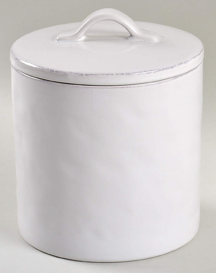 Marin White Small Canister & Lid by Crate & Barrel-1