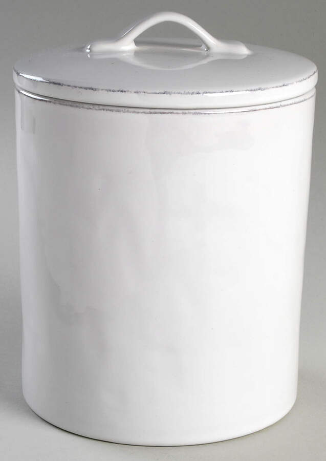 Marin White Medium Canister & Lid by Crate & Barrel-1