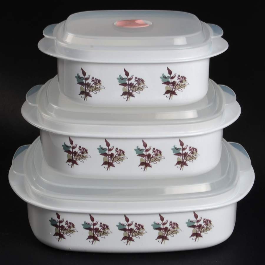 Twilight Grove (Corelle) (Set of 3)Square Plastic Microwave Bowl w/Vent Lid by Corning Corelle-1