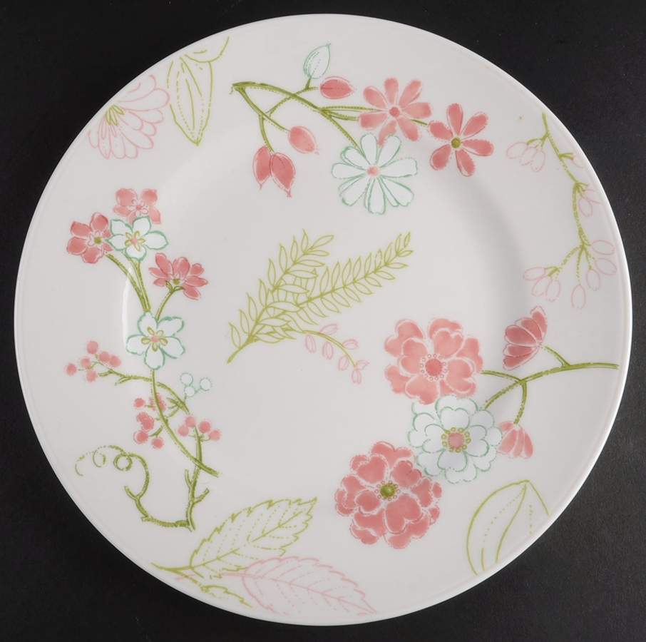 Creamware with Floral Accents Salad Plate by The Cellar (China)-1